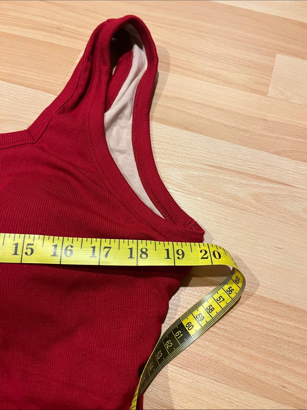 NWOT OGL Ribbed Square-Neck Tank Top - Deep Red - Picture 3 of 5